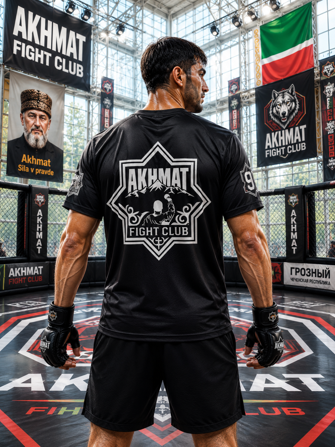 Erkaklar uchun AKHMAT Fight Club sport futbolkasi sport va trenerova uchun