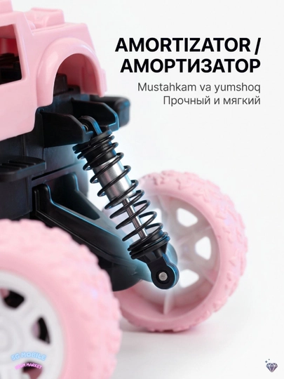 Машинка игрушечная с большими колесами, джип, монстр трак, инерционная машинка внедорожник