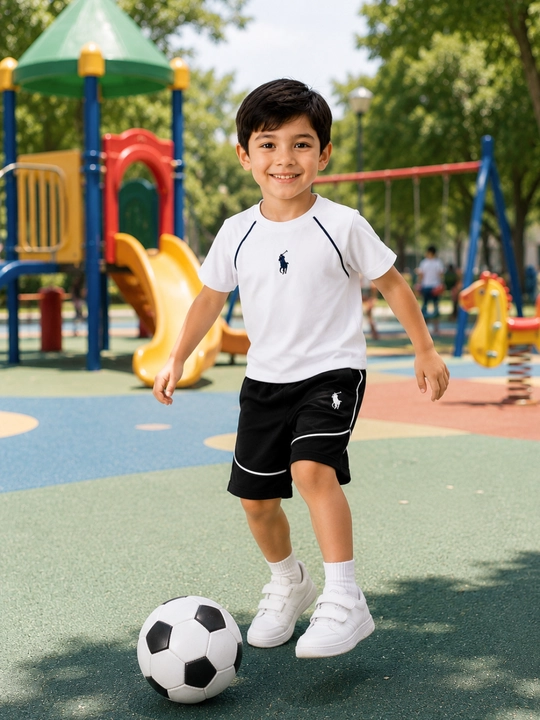 O‘g‘il bola uchun sport to‘plami futbolka, shortik, yozgi premium bolalar kiyimi