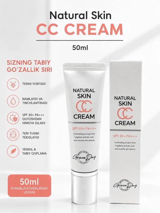 Grace Day Natural Skin CC Cream SPF50+ PA++++ 50 ml - 