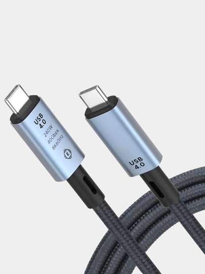 USB4 Type-C kabeli qattiq disk ma'lumotlarini uzatish tezligi 40 Gbit/s 8K, 60 Gts 4K, 1 m