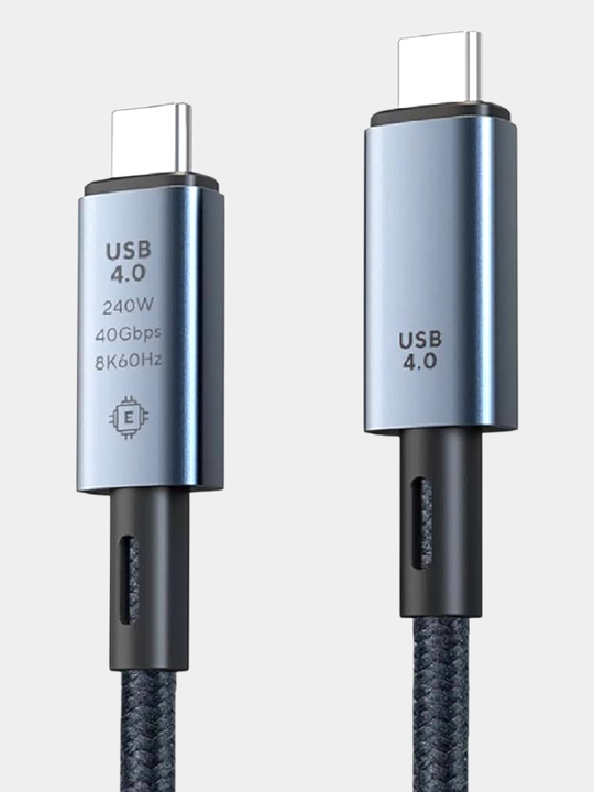 USB4 Type-C kabeli qattiq disk ma'lumotlarini uzatish tezligi 40 Gbit/s 8K, 60 Gts 4K, 1 m
