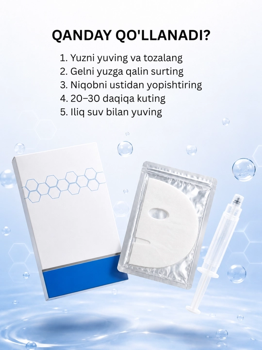 DJ Carborn Therapy karboksiterapiya CO2 gel niqobi, namlantiruvchi, 1 dona