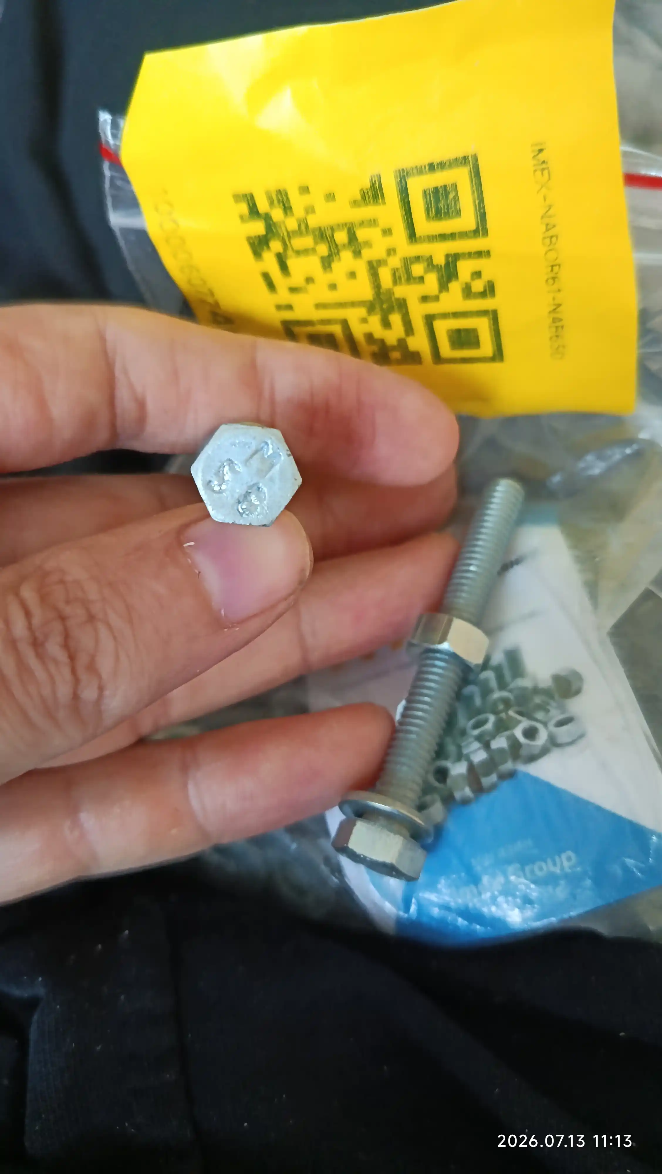 Sinklangan bolt, GOST, yong'oq va yuvish bilan, diametri 6 mm, 10 dona РМЗ