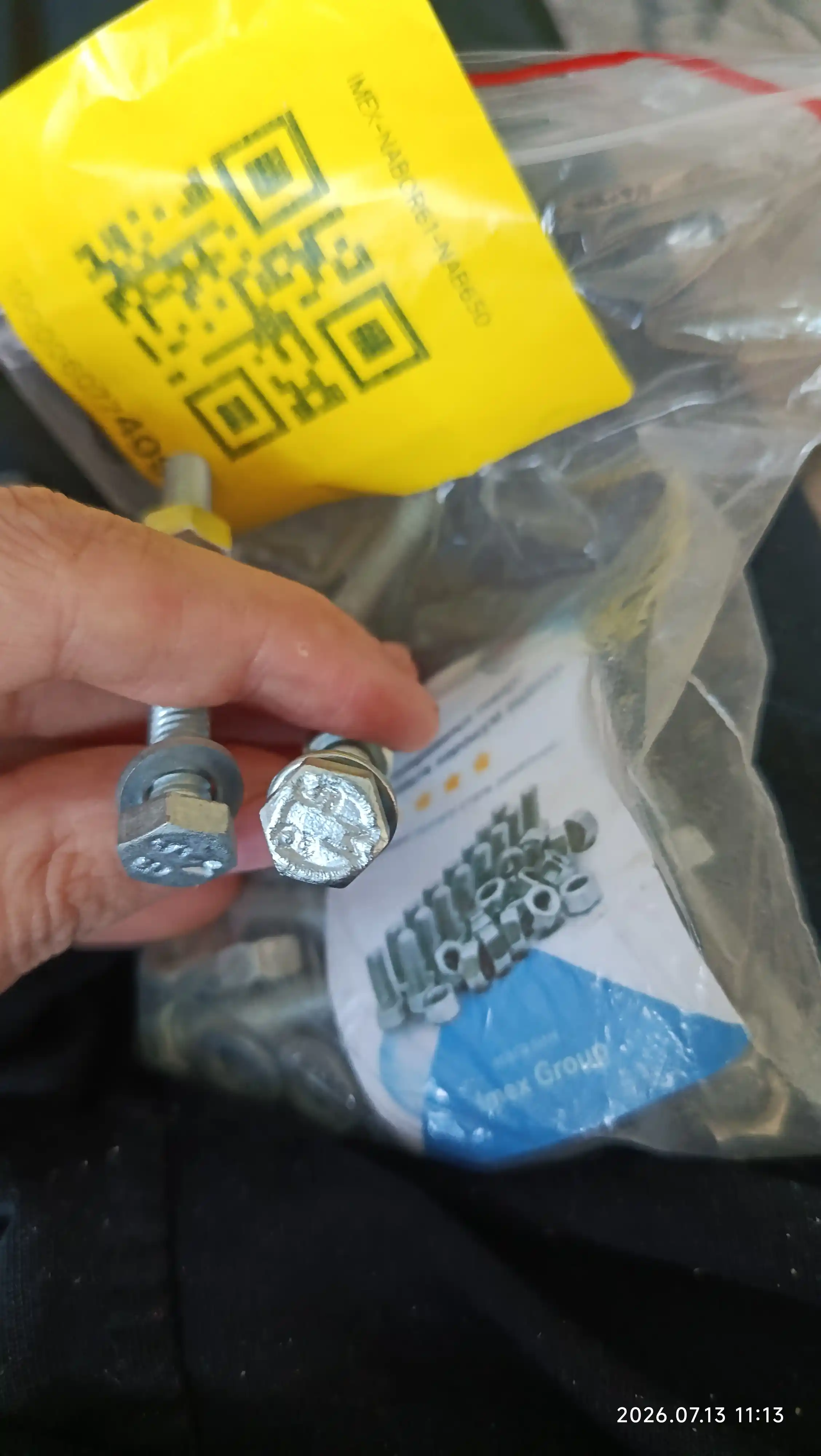 Sinklangan bolt, GOST, yong'oq va yuvish bilan, diametri 6 mm, 10 dona РМЗ