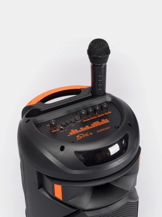 Ko‘p funksiyali Bluetooth karaoke kolonkasi RGB LED, simsiz mikrofon va pult bilan