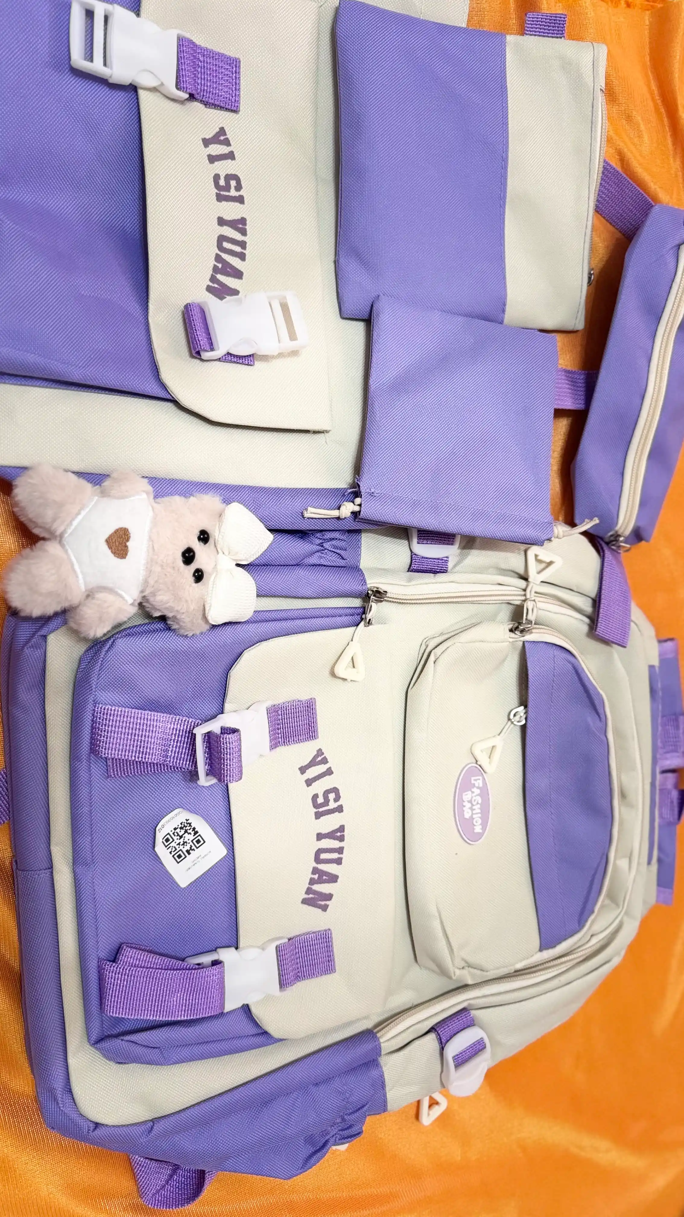 5 ta komplekt maktab sumkasi – Ryukzak + Shopper + Penal + Krossbody + Hamyon