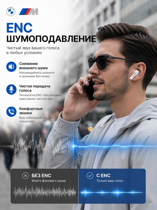 Simsiz quloqchinlar BMW M TWS, Bluetooth 5.4, HD qo‘ng‘iroqlar, sensorli boshqaruv