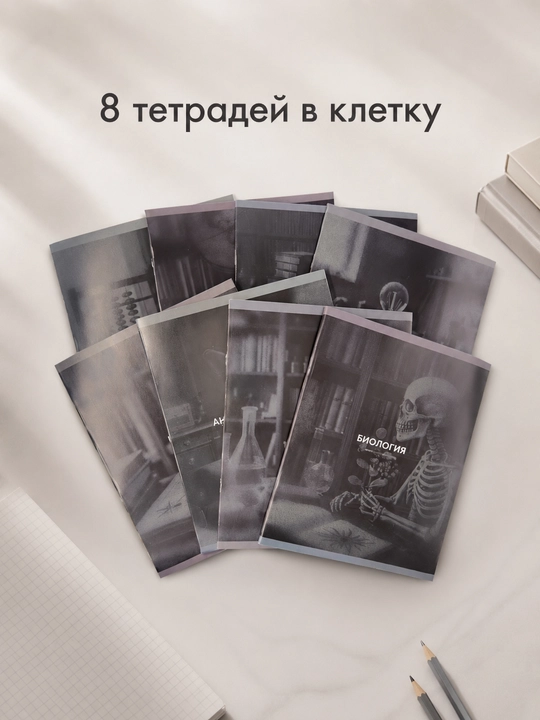 A5 formatda fan daftarlar to‘plami, 48 bet, katak va chiziqli, 10-12 dona, qo‘llanma bilan