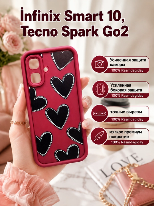 Tecno Spark Go 2/Infinix Smart 10 smartfonlari uchun g‘ilof