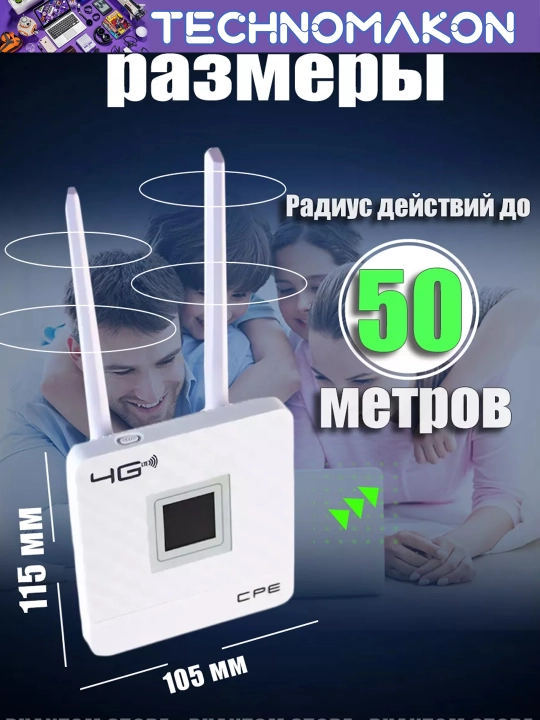 Wi-Fi роутер, модем 4G CPE-903 со слотом для SIM-карты, 2-х антенный