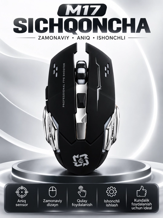 IMICE o‘yin sichqonchasi shovqinsiz, simsiz, m17, RGB yoritgichli - 