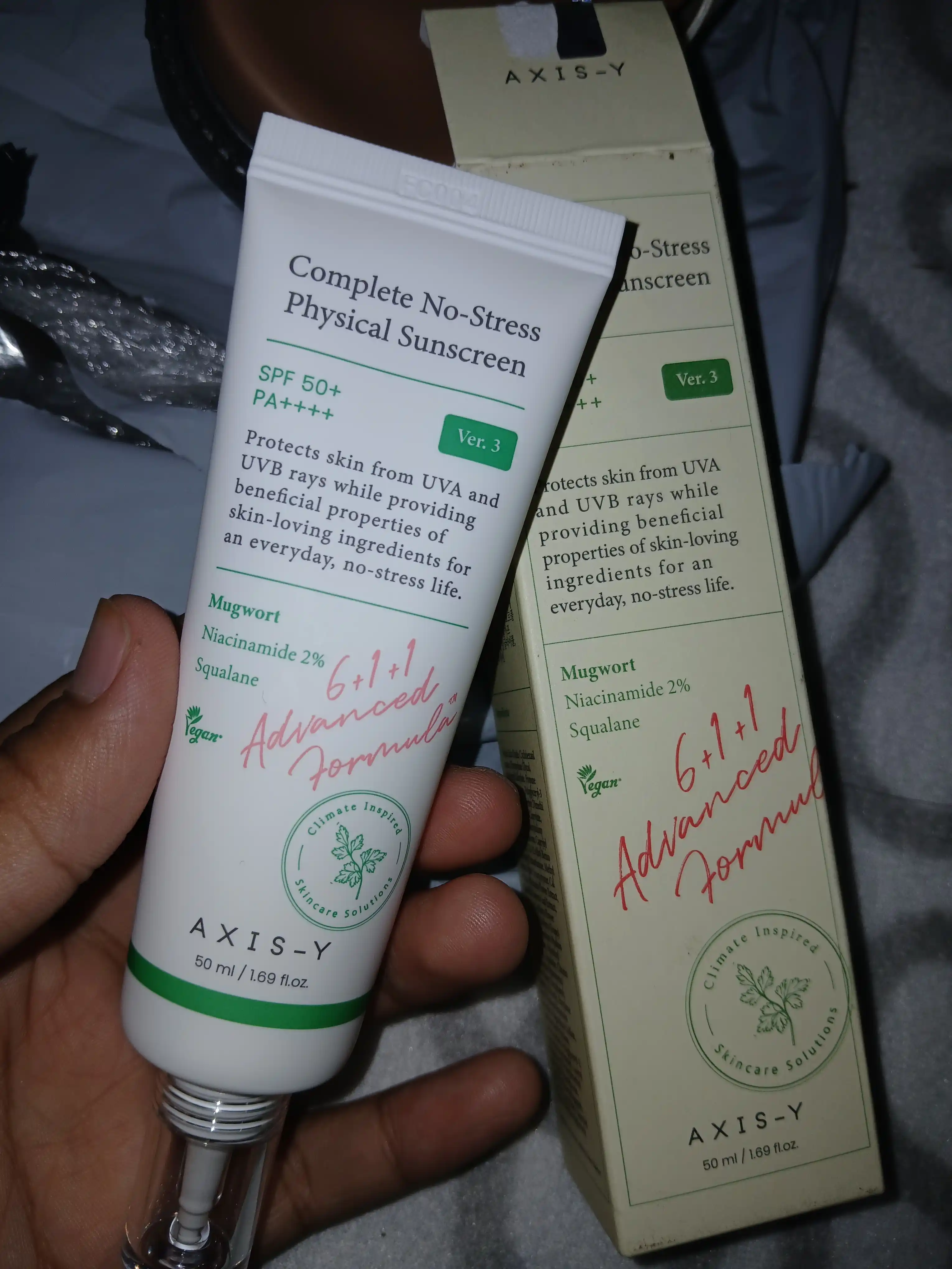 AXIS-Y Physical Sunscreen V. 3 SPF50+ PA++++ quyoshdan himoya kremi, 50 ml