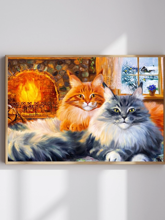 Raqamlar bo'yicha rasm chizish to'plami 40x50 sm polotno podramnikda YCGJ36178 - 
