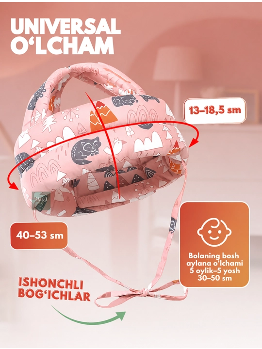 Bolalar uchun himoya shlemi, chaqaloqlar bosh kiyimi, boshga himoya, 3-36 oylik