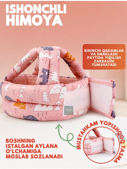 Bolalar uchun himoya shlemi, chaqaloqlar bosh kiyimi, boshga himoya, 3-36 oylik