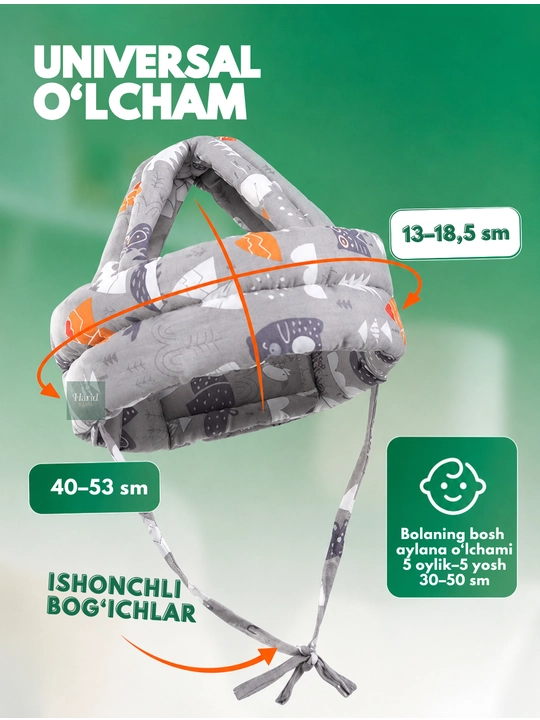 Bolalar uchun himoya shlemi, chaqaloqlar bosh kiyimi, boshga himoya, 3-36 oylik