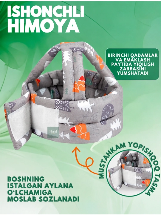 Bolalar uchun himoya shlemi, chaqaloqlar bosh kiyimi, boshga himoya, 3-36 oylik