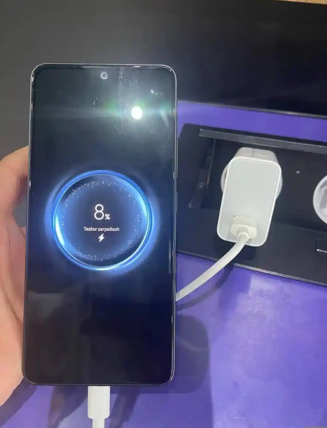 Быстрое зарядное устройство, Type-C/USB, белое,200–150В, для смар-в REDMI, POCO, и HUAWEI