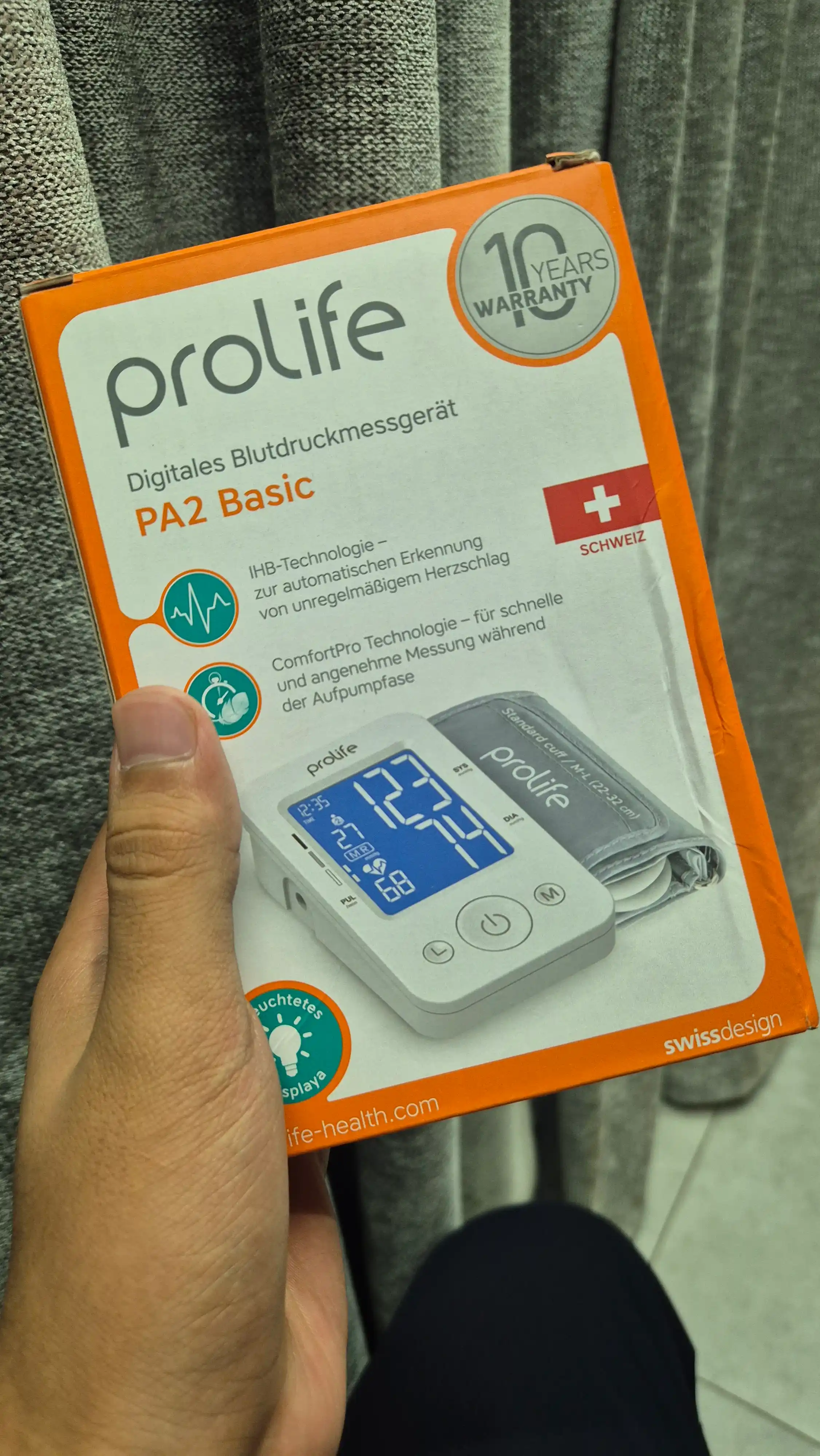 Тонометр для измерения давления Prolife PA2 Basic, гарантия 10 лет,автоматический плечевой