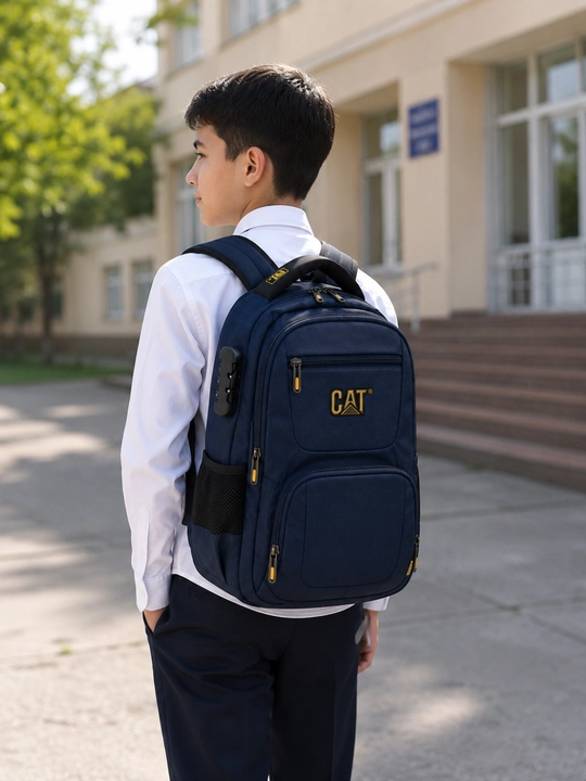 Qora va to‘q ko‘k bolalar maktab sumkasi, ryukzak, mustahkam