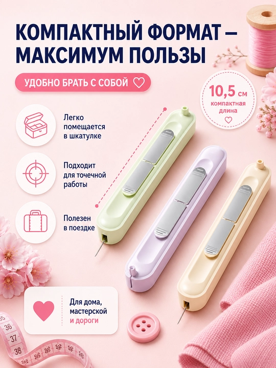2 tasi 1 da tikuv asbobi, ip o‘tkazgich va chok so‘kgich