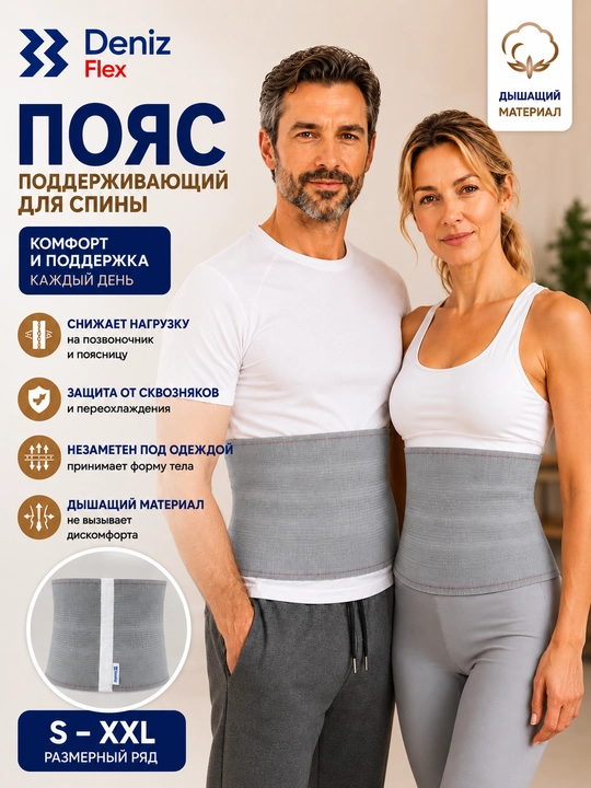 Согревающий пояс для поясницы, эластичный, унисекс для мужчин и женщин поддерживающий бандаж - 