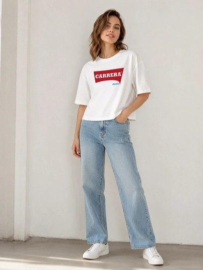 Ayollar uchun bazaviy futbolka Carrera Jeans, 100% paxta, Italiya