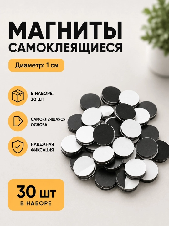 Круглые самоклеящиеся магниты, магнитная самоклеящаяся бумага, для поделок и рукоделия - 