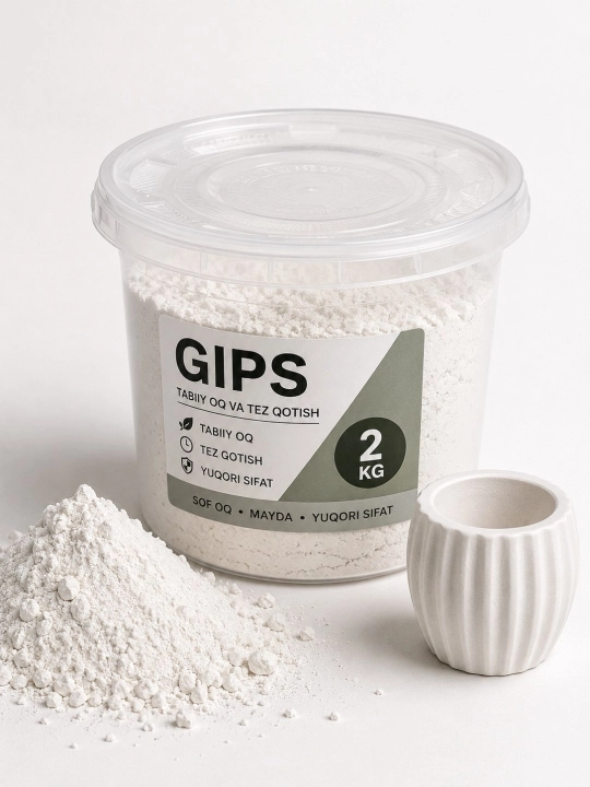 Tabiiy oq, tez qotadigan gips — 2 kg - 