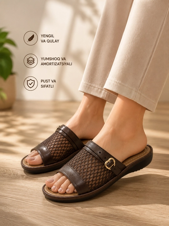 Yengil va yumshoq yozgi sandal, ayollar uchun anatomik model
