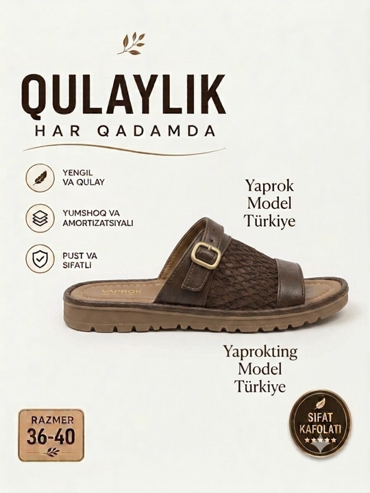 Yengil va yumshoq yozgi sandal, ayollar uchun anatomik model