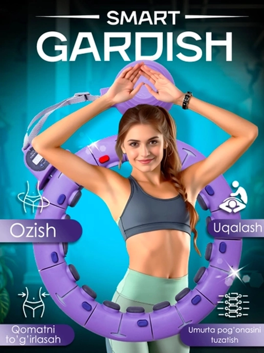 Ozish va fitnes uchun halqa, massaj xulaxup, sozlanadigan va 360 aylanishlar hisoblagichi bilan