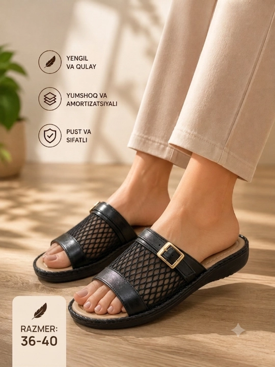 Yengil va yumshoq yozgi sandal, ayollar uchun anatomik model