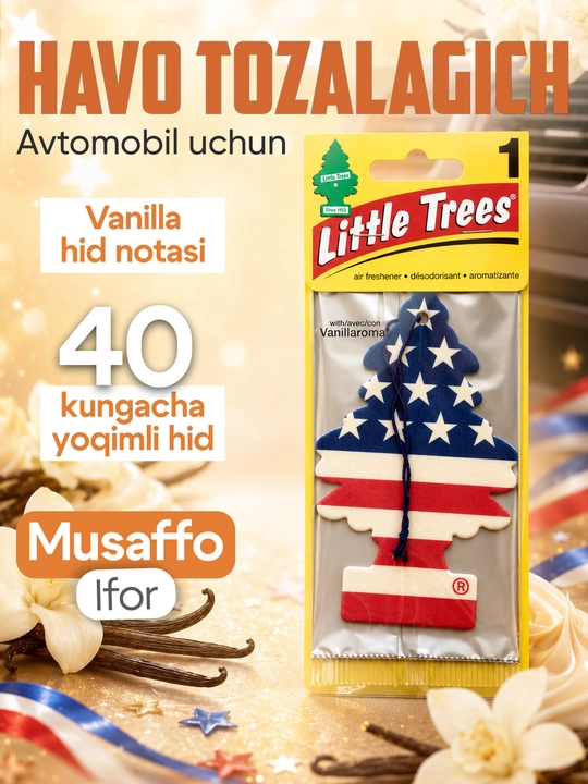 Little Trees подвесной ароматизатор для автомобиля, Vanilla и Black Ice - 