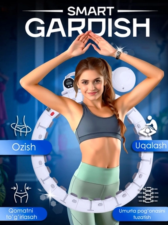 Ozish va fitnes uchun halqa, massaj xulaxup, sozlanadigan va 360 aylanishlar hisoblagichi bilan