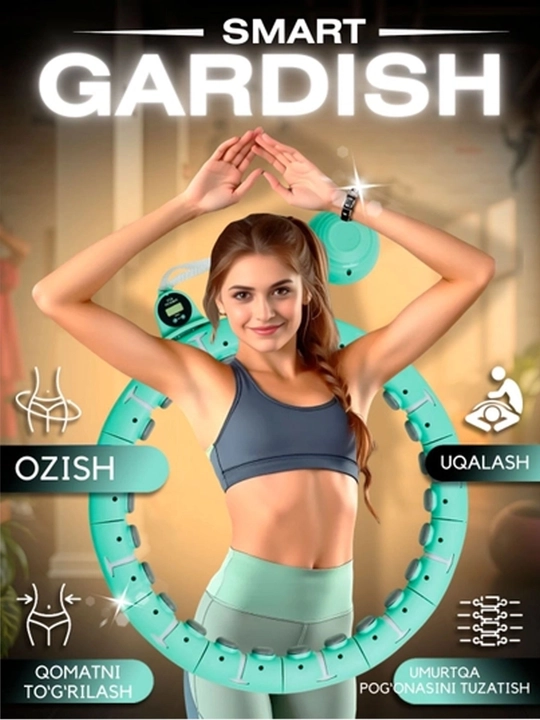 Ozish va fitnes uchun halqa, massaj xulaxup, sozlanadigan va 360 aylanishlar hisoblagichi bilan