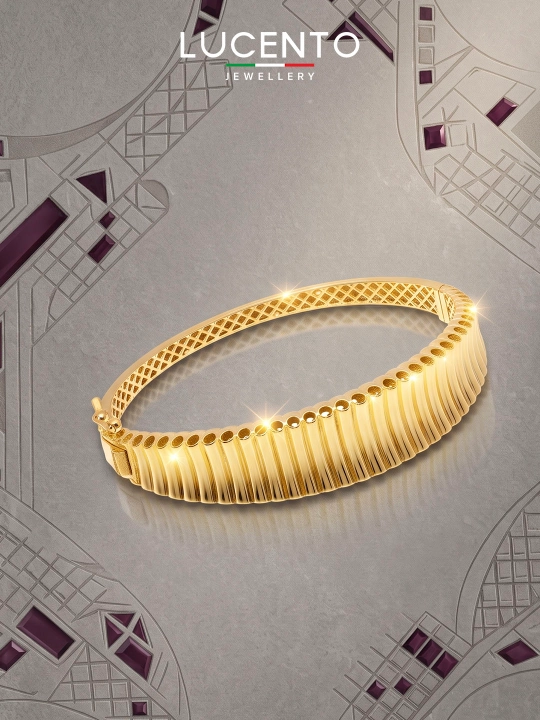 Жесткий браслет LUCENTO JEWELLERY из золота 585 пробы