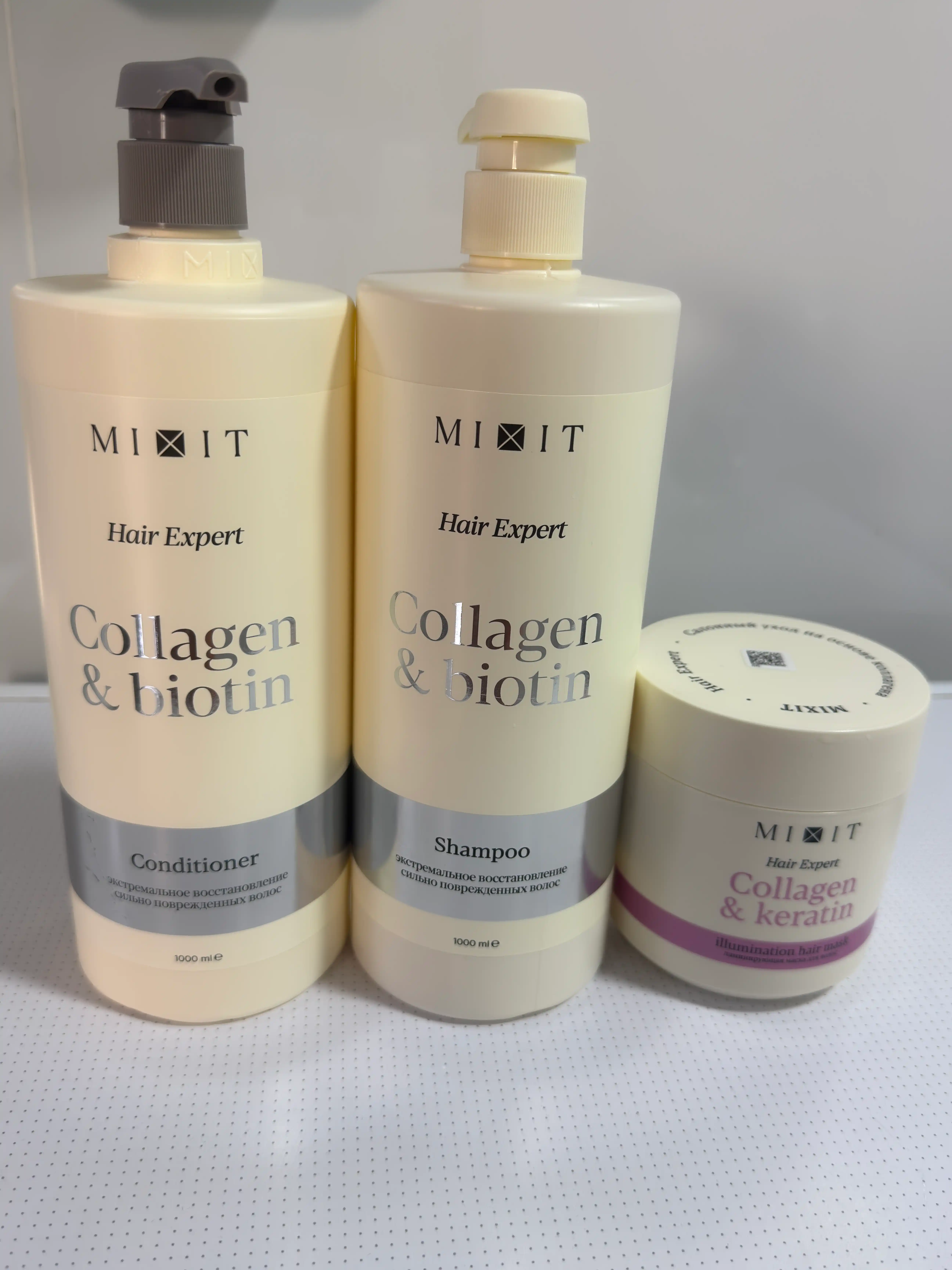 MIXIT Collagen & Biotin tiklovchi balzam-konditsioner, 1000 ml
