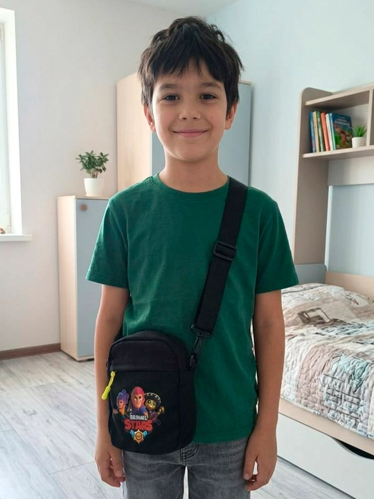 O‘g‘il bolalar va qizlar uchun Brawl Stars yelkadan taqiladigan kichik sumkacha