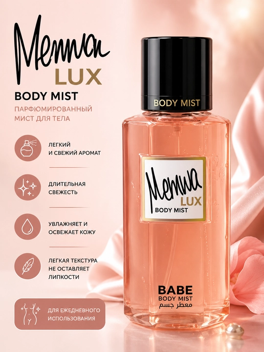Парфюмированный мист для тела Memwa Lux Babe Body Mist 275 мл - 