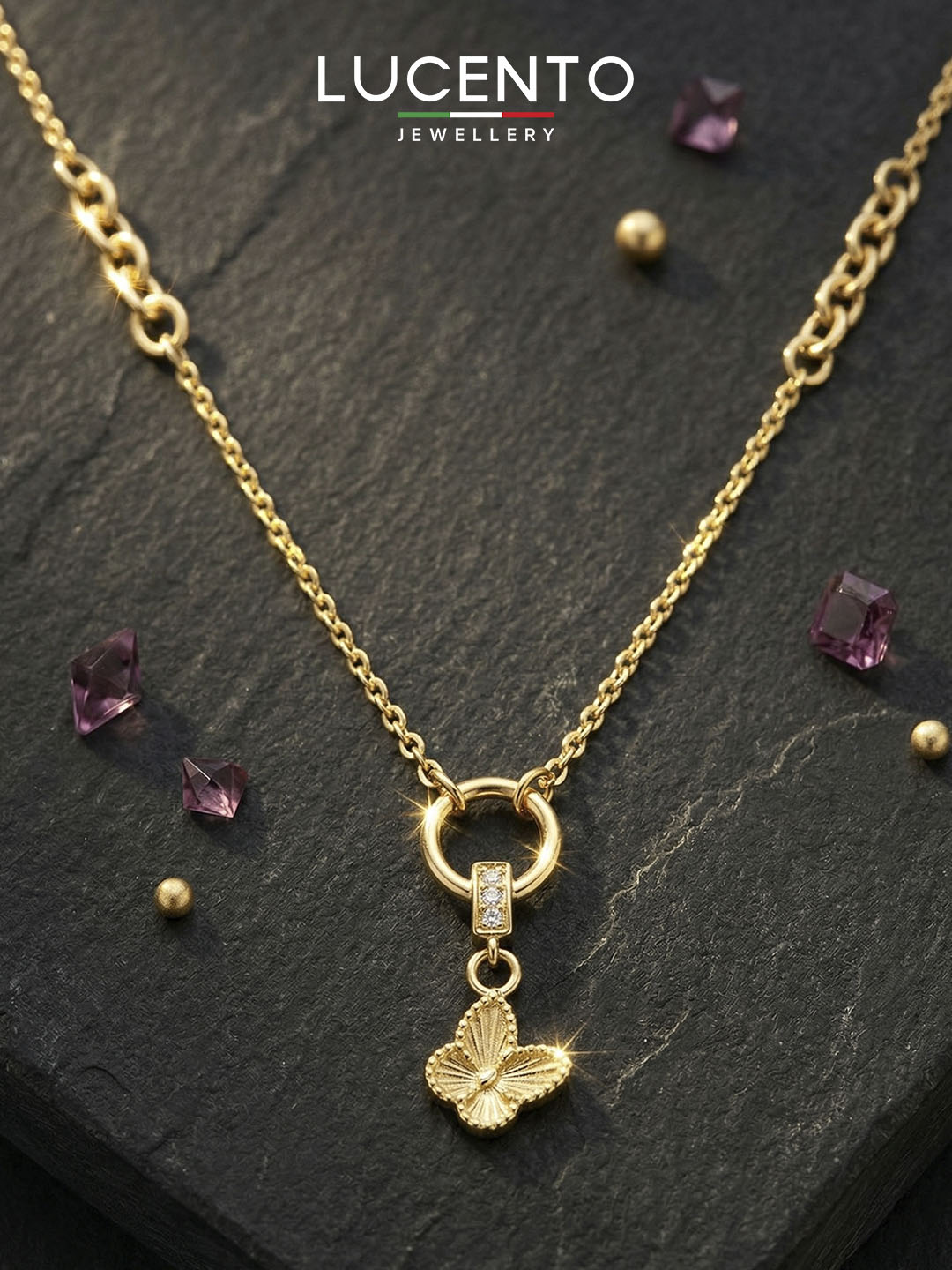 LUCENTO JEWELLERY 585 probali tilla marjon (kulonli) - 