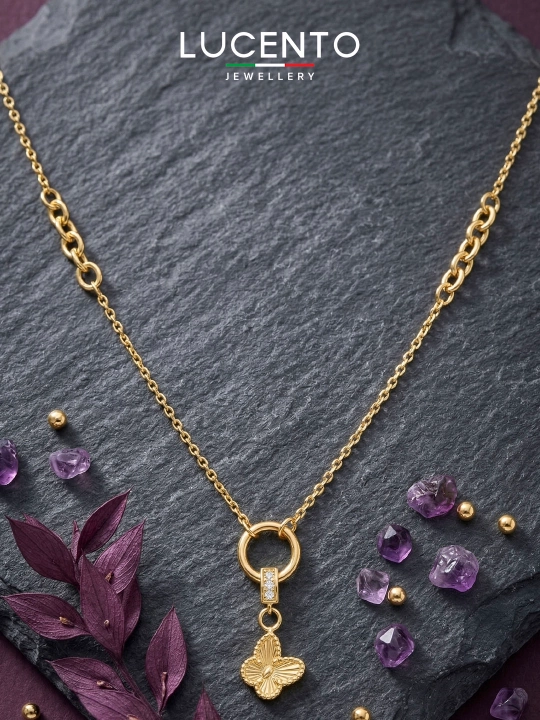 Колье LUCENTO JEWELLERY из золота 585 пробы с подвеской
