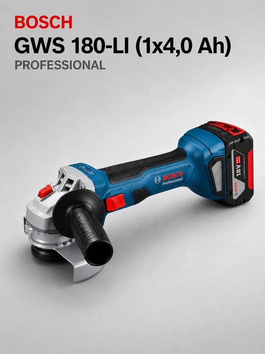 Аккумуляторная угловая шлифмашина Bosch GWS 180-LI (1x4,0 Ah) Professional - 