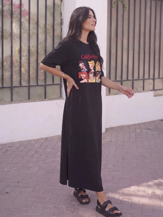 Платье футболка с принтом, для дома, повседневное — EllyFashion