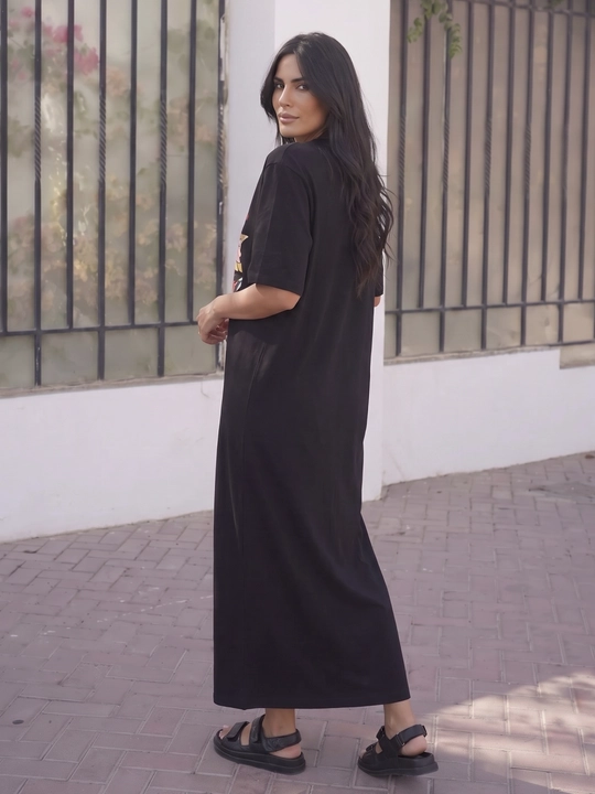 Платье футболка с принтом, для дома, повседневное — EllyFashion