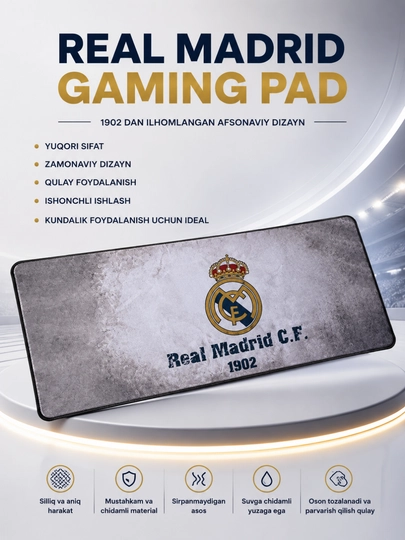 Katta Gaming Mousepad – Sirpanmaydigan, Tezkor Harakat va Yuqori Aniqlik uchun Gilamcha - 