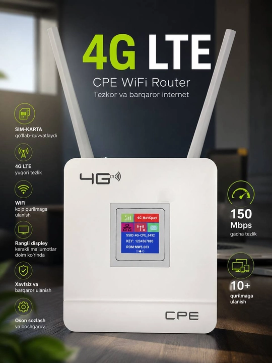 4G LTE router, SIM-kali WiFi router, LTE modem - 