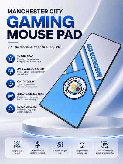 Katta Gaming Mousepad – Sirpanmaydigan, Tezkor Harakat va Yuqori Aniqlik uchun Gilamcha - 