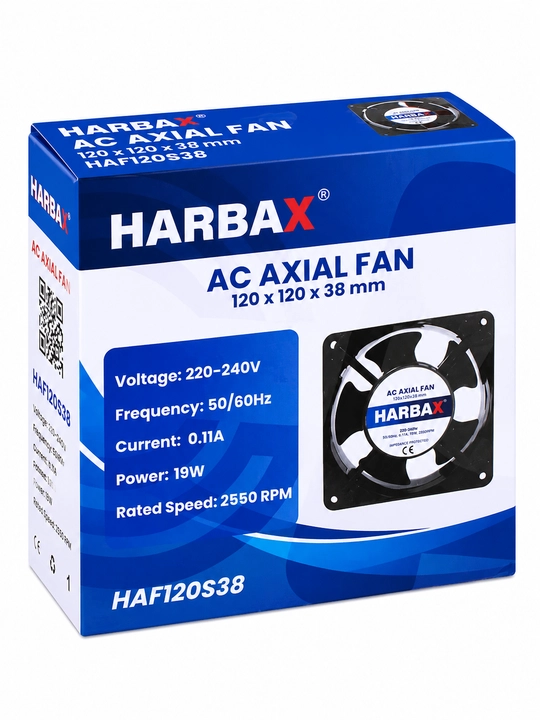 Осевой вентилятор/Кулер HARBAX AC 120×120×38 мм, 220-240В, 19Вт